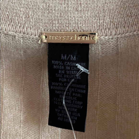 Magaschoni Camel Ribbed Cashmere Cardigan Sweater Size M NWT - Picture 5 of 8